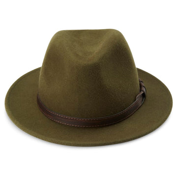 Flat brim fedora